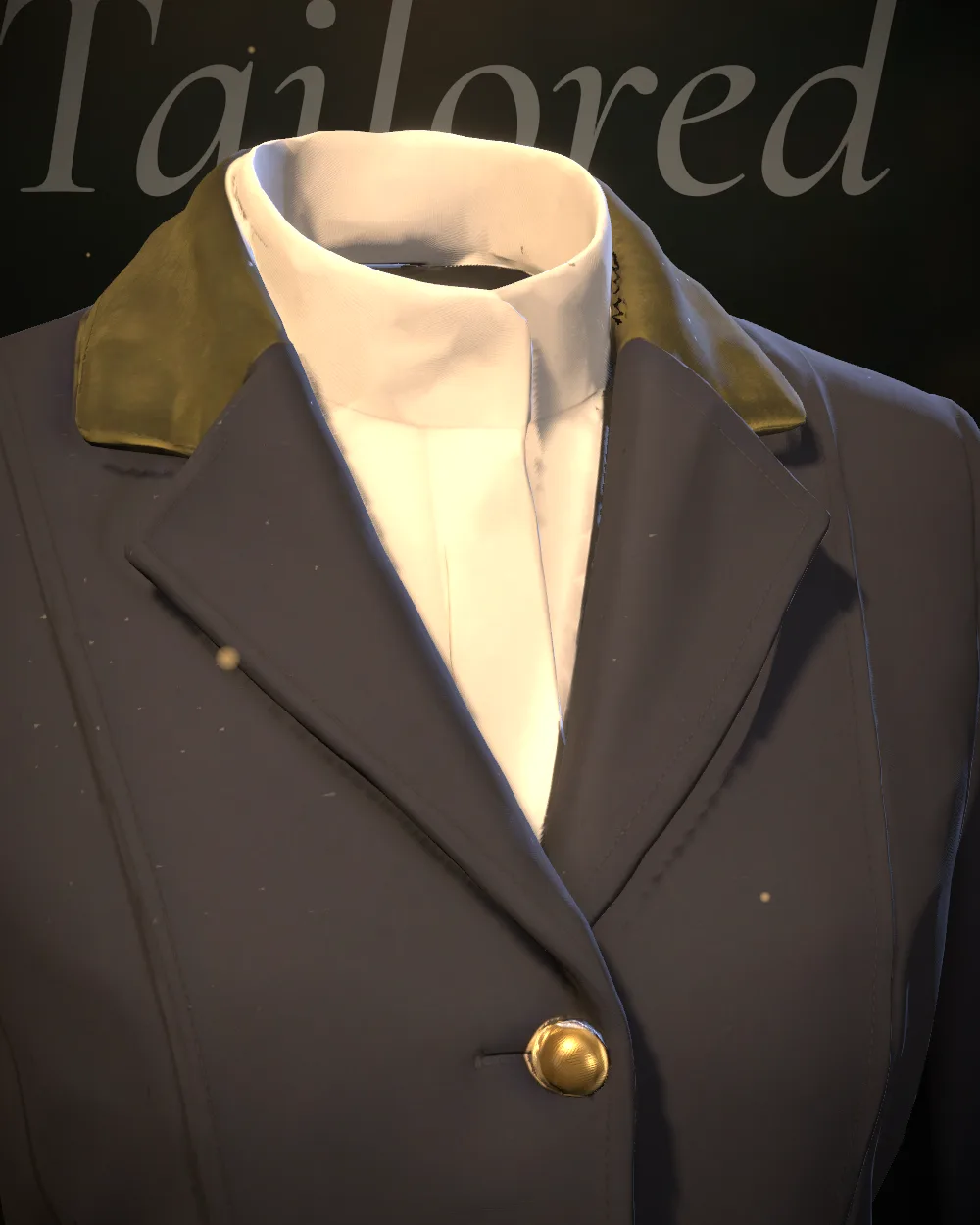 Visfa show jacket collar in olive velvet