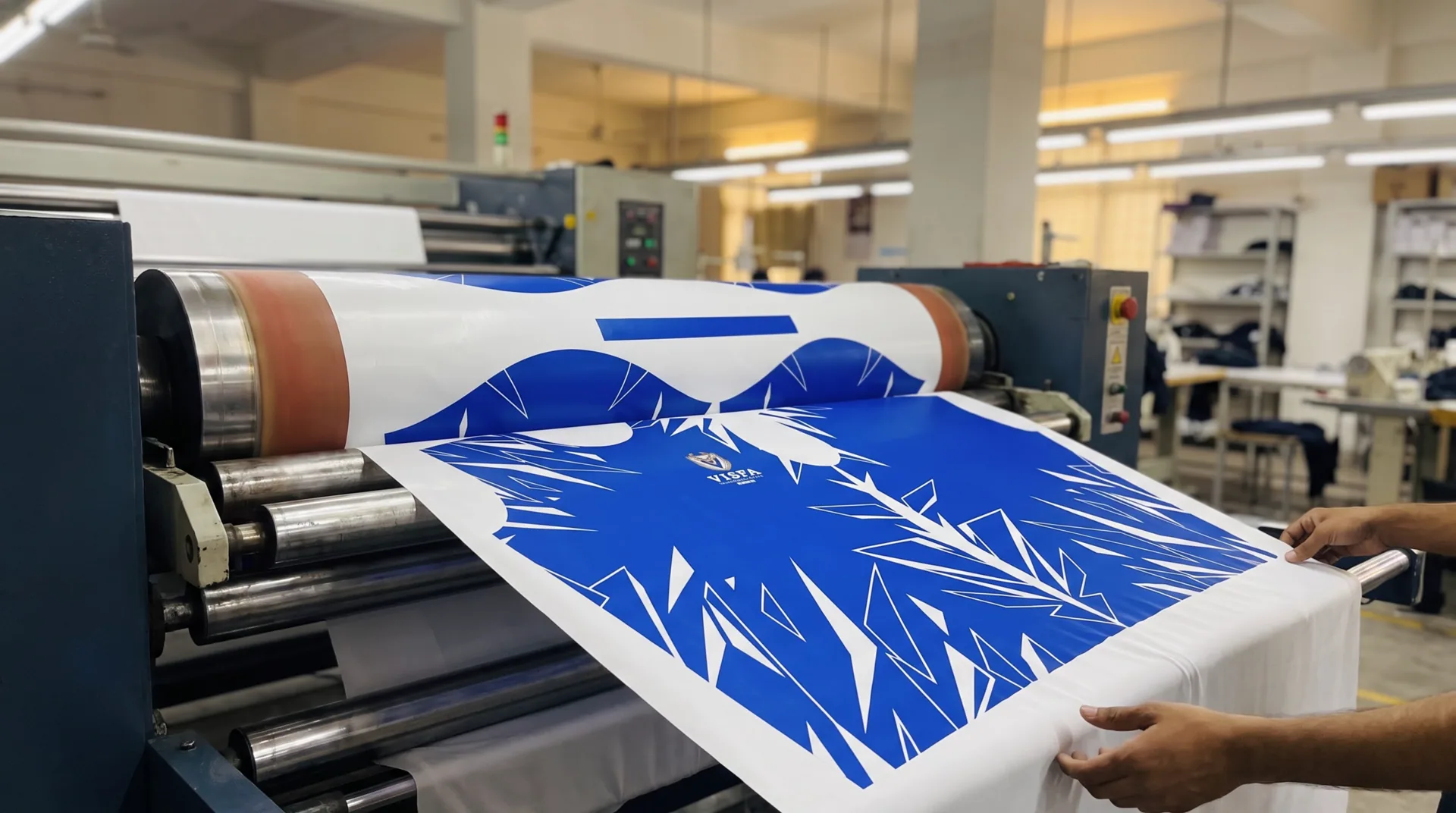 Transfer: Heat and pressure move the ink into the polyester fibre, so the print never cracks or peels.