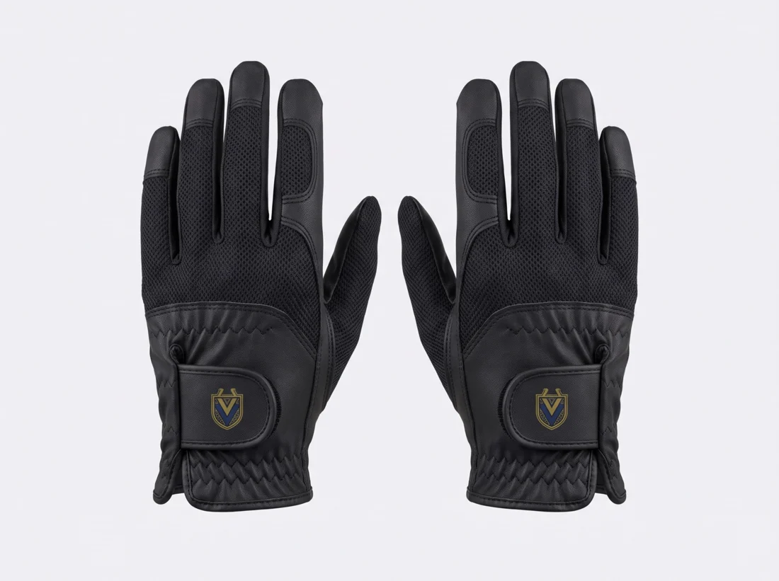 riding gloves, front view