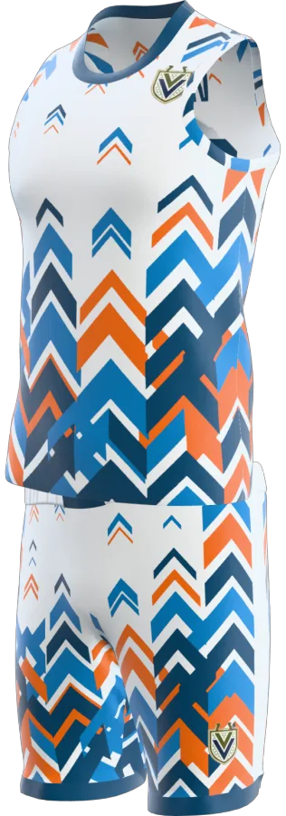 Arrows design as a basketball game kit: singlet, shorts