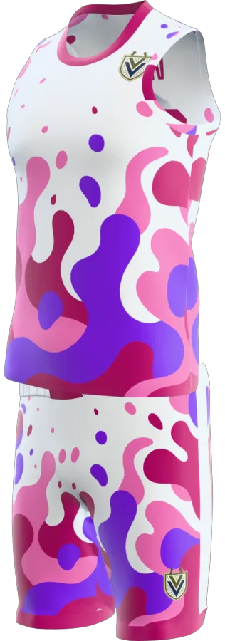 Liquid design as a basketball game kit: singlet, shorts