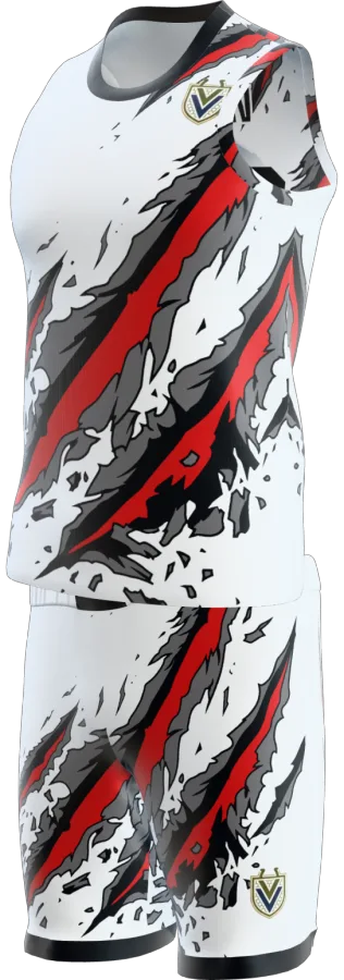 Claw Marks design as a basketball game kit: singlet, shorts