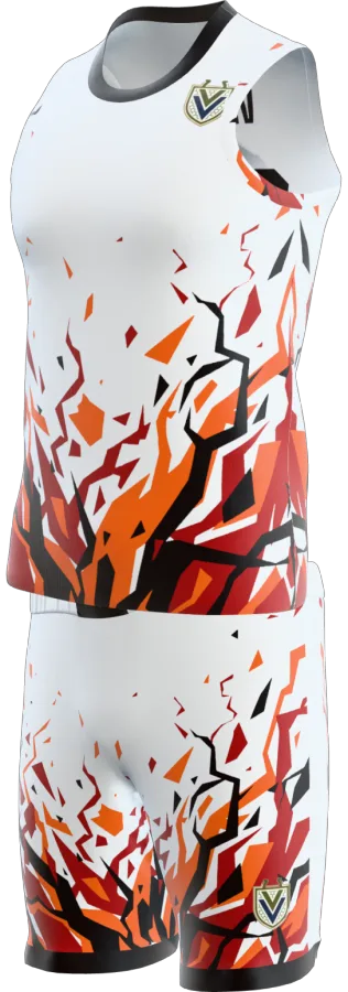 Fracture design as a basketball game kit: singlet, shorts