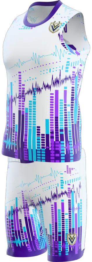Equaliser design as a basketball game kit: singlet, shorts