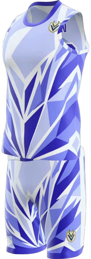Crystal design as a basketball game kit: singlet, shorts