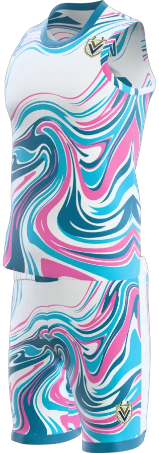 Fluid design as a basketball game kit: singlet, shorts