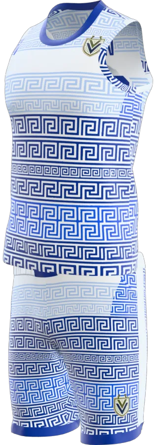 Meander design as a basketball game kit: singlet, shorts