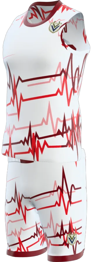 Pulse Line design as a basketball game kit: singlet, shorts