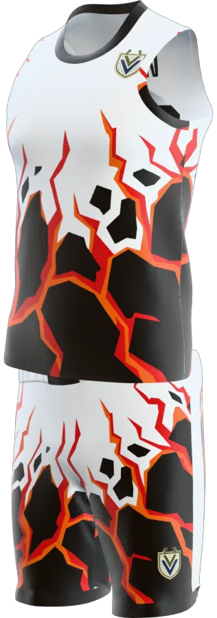 Magma design as a basketball game kit: singlet, shorts