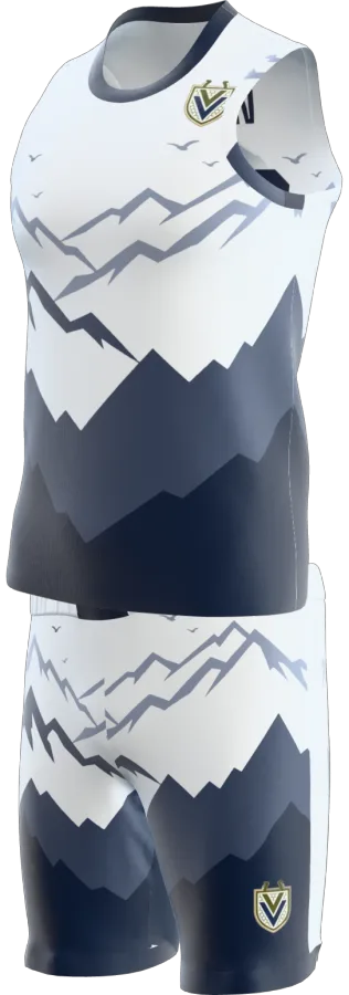 Highlands design as a basketball game kit: singlet, shorts