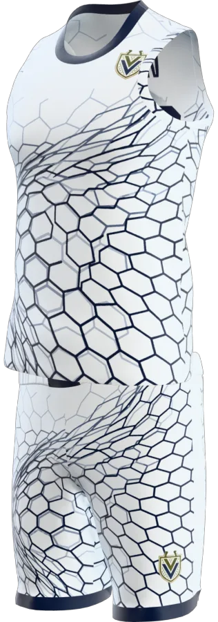 Goal Net design as a basketball game kit: singlet, shorts