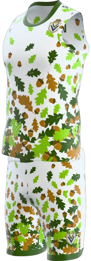 Oak design as a basketball game kit: singlet, shorts