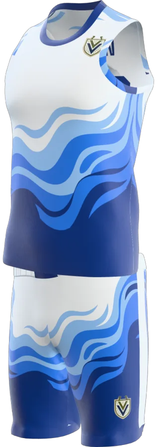 Papercut design as a basketball game kit: singlet, shorts