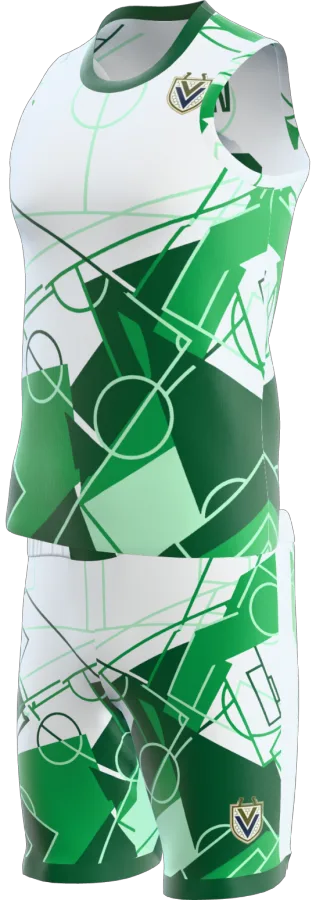 Pitch design as a basketball game kit: singlet, shorts