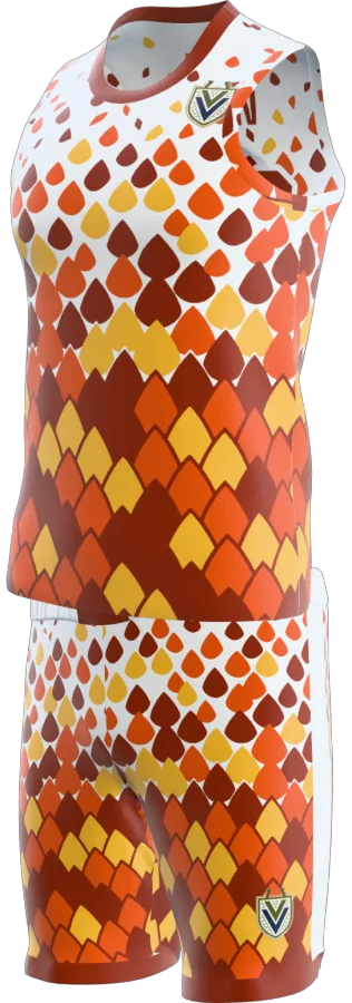 Dragon Scale design as a basketball game kit: singlet, shorts