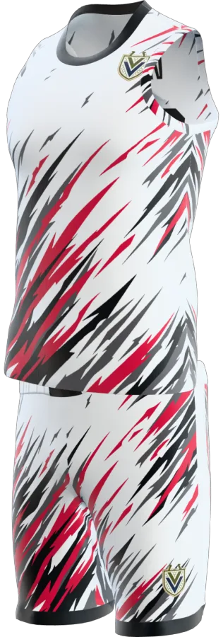 Scratches design as a basketball game kit: singlet, shorts