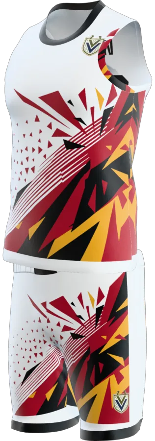 Shatter design as a basketball game kit: singlet, shorts