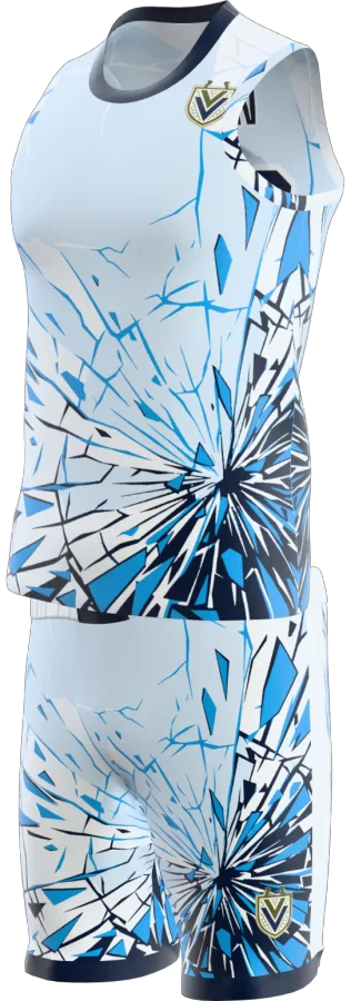 Glass design as a basketball game kit: singlet, shorts