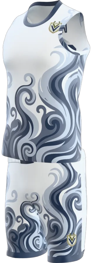 Smoke design as a basketball game kit: singlet, shorts