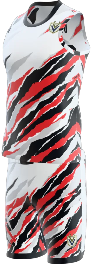 Torn design as a basketball game kit: singlet, shorts