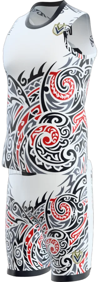 Haka design as a basketball game kit: singlet, shorts