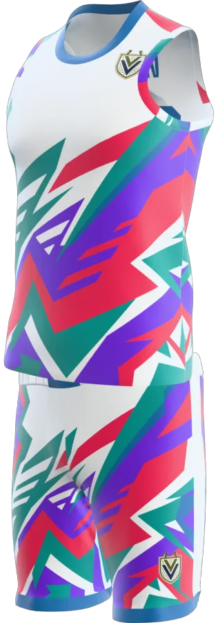 Shell Suit design as a basketball game kit: singlet, shorts