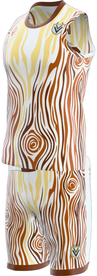 Grain design as a basketball game kit: singlet, shorts