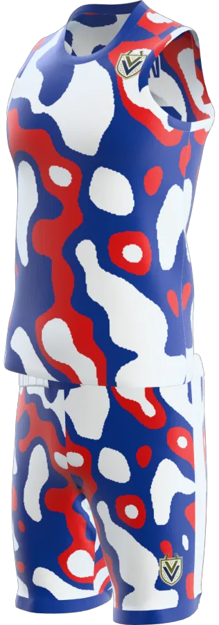 Harlow design as a basketball game kit: singlet, shorts