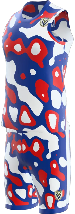 Penrith 3 design as a basketball game kit: singlet, shorts