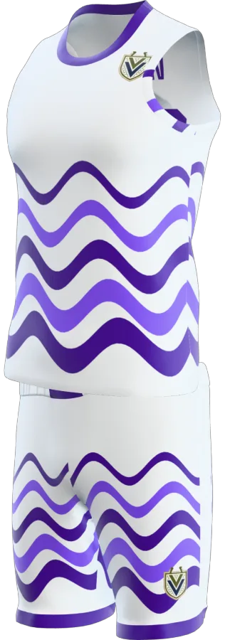 Malvern 2 design as a basketball game kit: singlet, shorts