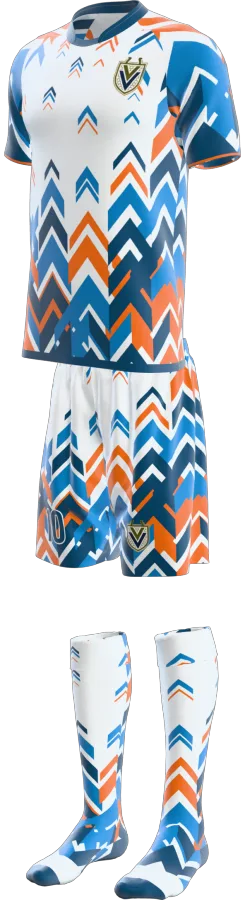 Arrows design as a soccer game kit: jersey, shorts, socks