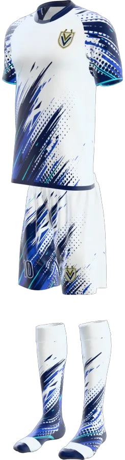 Brush Storm design as a soccer game kit: jersey, shorts, socks