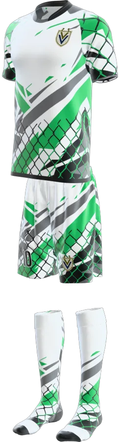 Fence design as a soccer game kit: jersey, shorts, socks