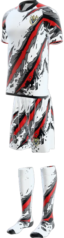 Claw Marks design as a soccer game kit: jersey, shorts, socks