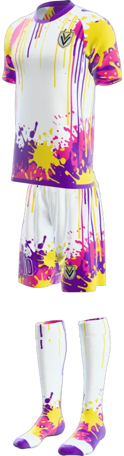 Drip design as a soccer game kit: jersey, shorts, socks