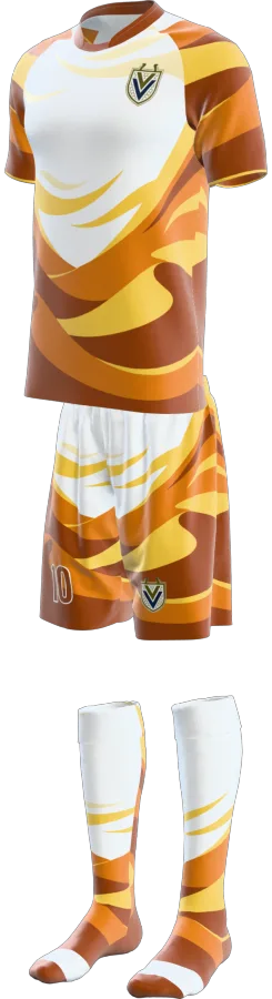 Dunes design as a soccer game kit: jersey, shorts, socks