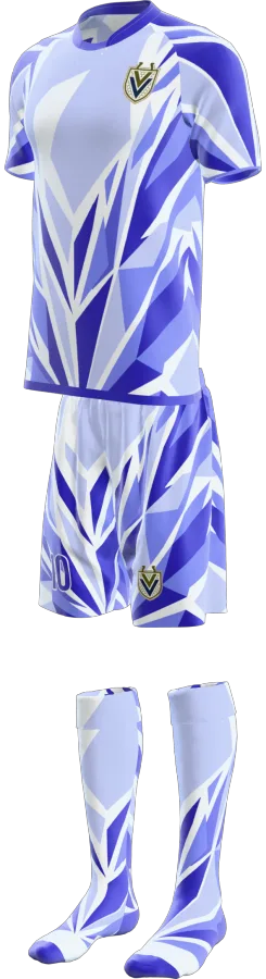 Crystal design as a soccer game kit: jersey, shorts, socks