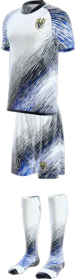 Sketch design as a soccer game kit: jersey, shorts, socks
