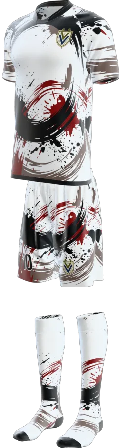 Ink Wash design as a soccer game kit: jersey, shorts, socks