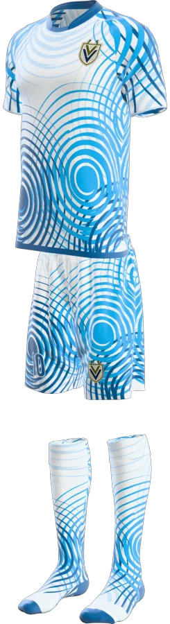 Ripple design as a soccer game kit: jersey, shorts, socks