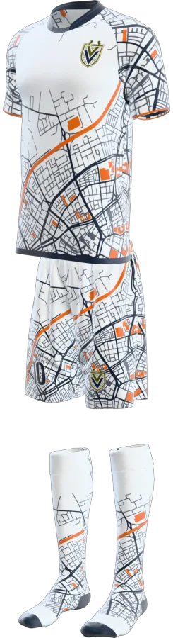 Routes design as a soccer game kit: jersey, shorts, socks