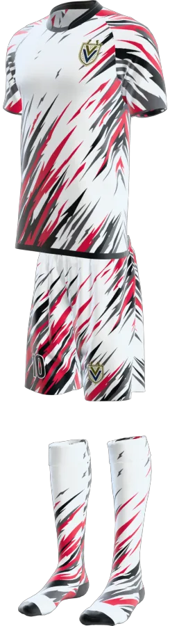 Scratches design as a soccer game kit: jersey, shorts, socks