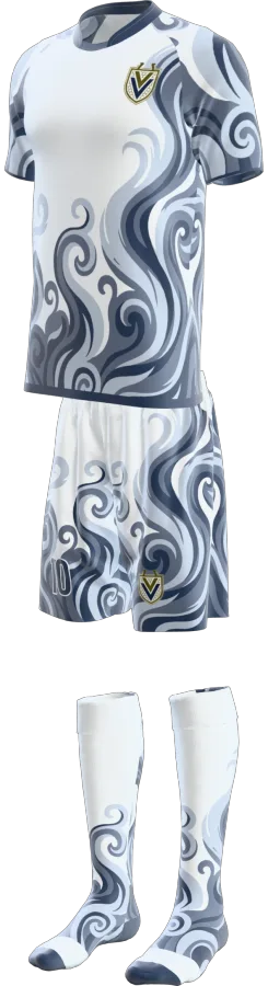 Smoke design as a soccer game kit: jersey, shorts, socks
