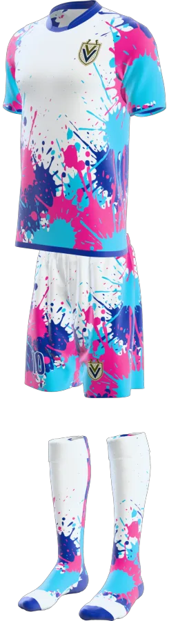 Paintball design as a soccer game kit: jersey, shorts, socks