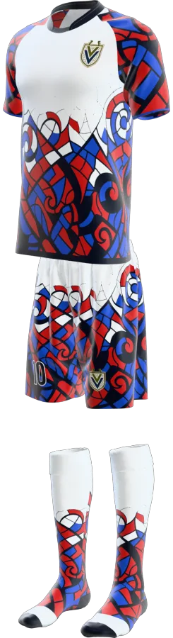Cathedral design as a soccer game kit: jersey, shorts, socks