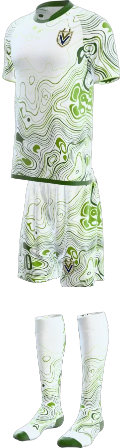 Terrain design as a soccer game kit: jersey, shorts, socks