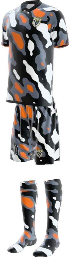 Ludlow 2 design as a soccer game kit: jersey, shorts, socks
