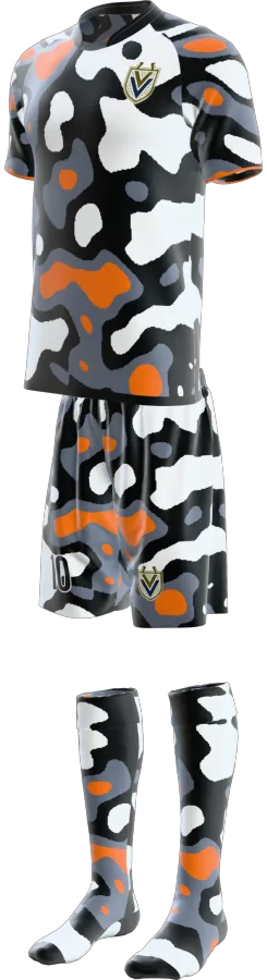 Thirsk 4 design as a soccer game kit: jersey, shorts, socks