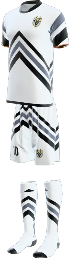 Ludlow 3 design as a soccer game kit: jersey, shorts, socks