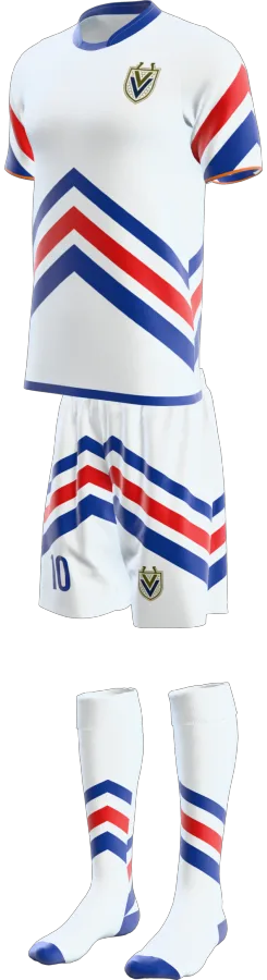 Penrith 4 design as a soccer game kit: jersey, shorts, socks